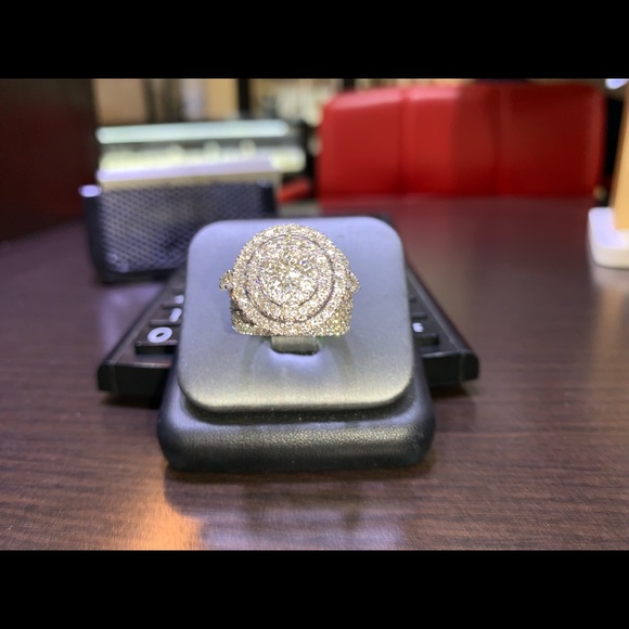 14k/5ctw unisex Genuine Diamond ring Amazing bling - Picture 4 of 4